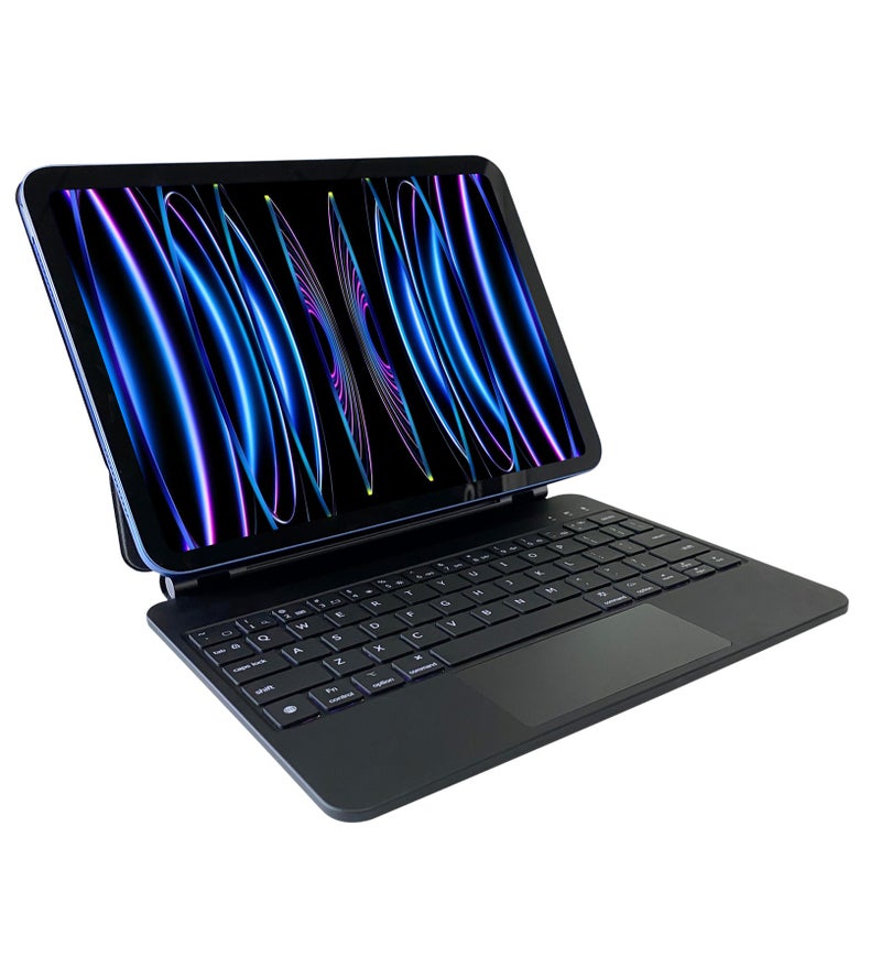 جرين ليون لوحة مفاتيح سحرية، مفاتيح متعددة اللغات، قابلة للطي، إضاءة خلفية، جودة لوحة مفاتيح عالية، لوحة لمس عالية الحساسية، محمولة، سطوع قابل للتعديل، iPad 10.9  الجيل العاشر 2022 - Image 1